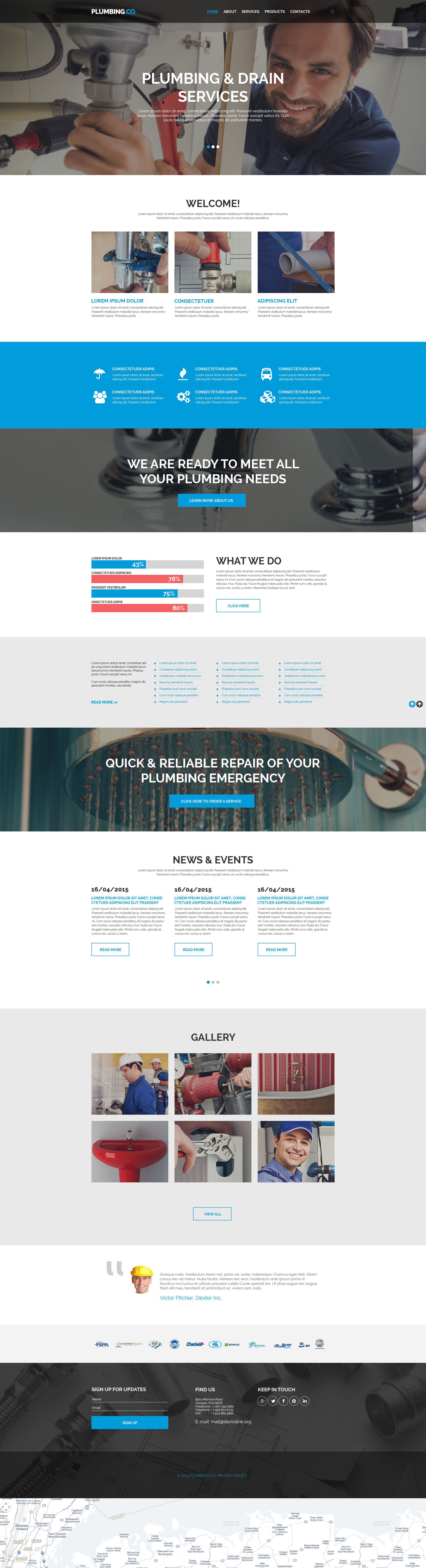 Plantilla Web Responsive para Sitio de Servicios de Fontanería #55096