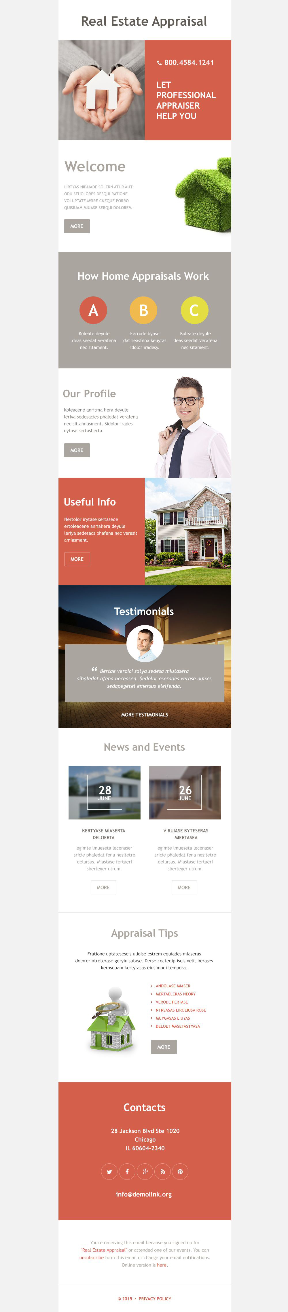 Responsive Nieuwsbrief Template over Makelaarskantoor №55008 - screenshot
