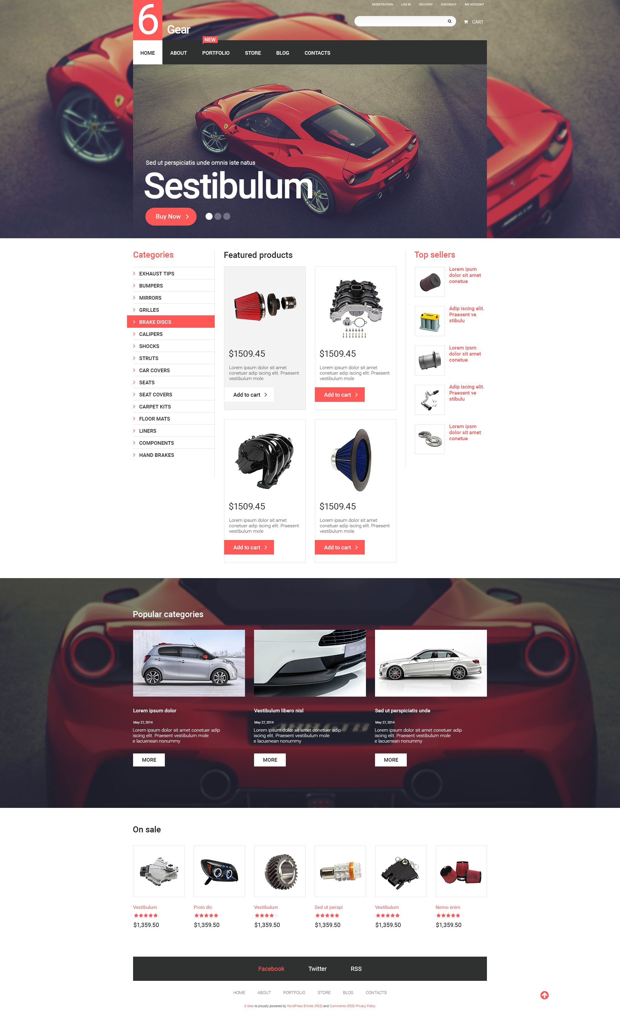 Tema WooCommerce "6 Gear" #55066 - captura de pantalla