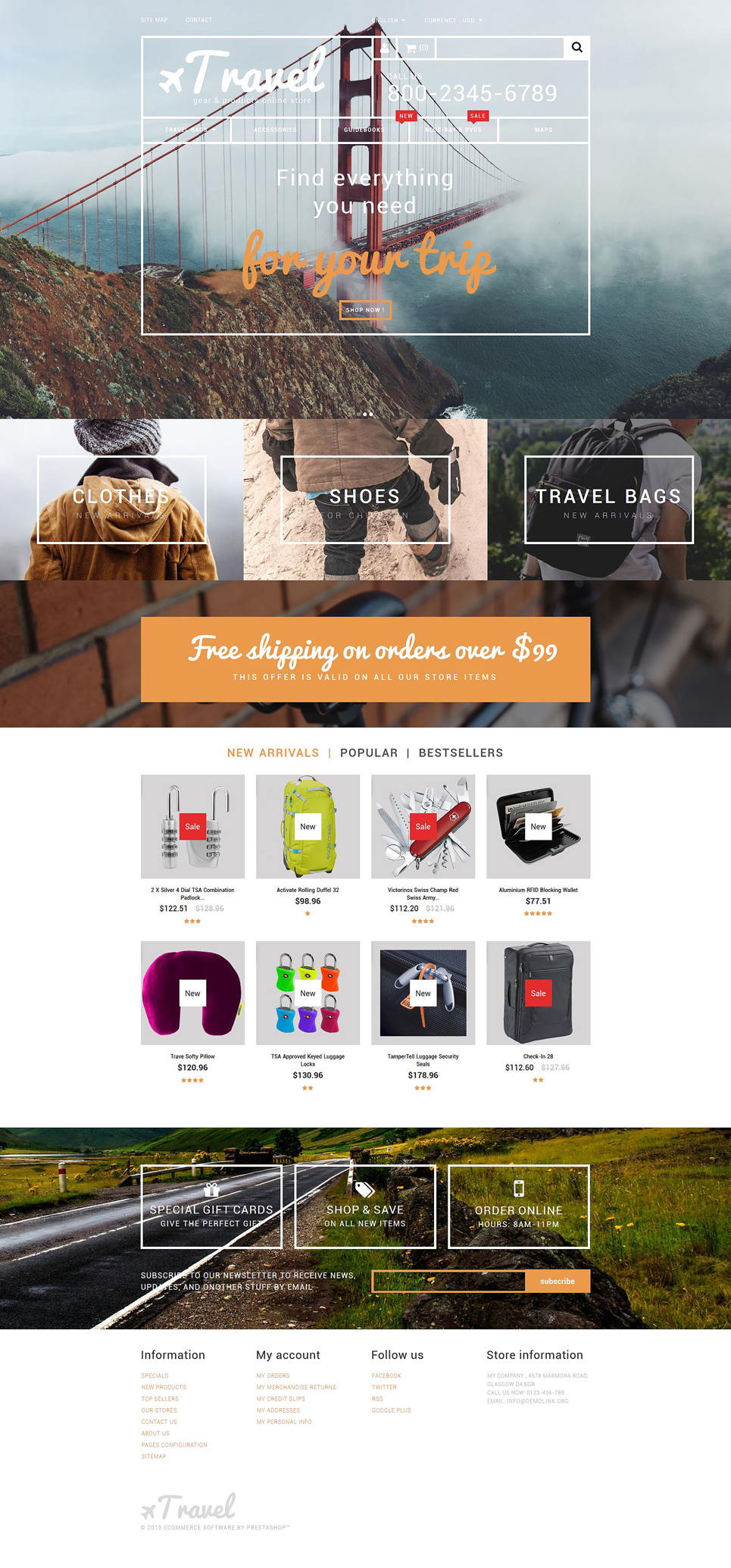 Travel Gear Store PrestaShop Theme New Screenshots BIG