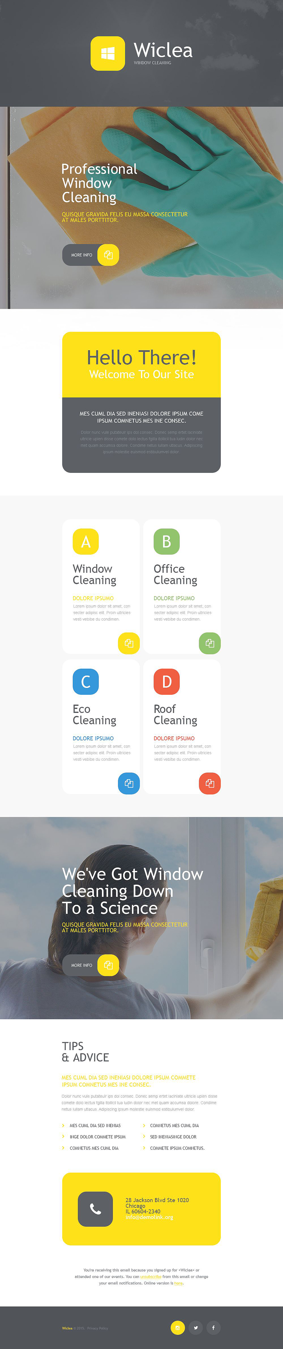 Window Cleaning Responsive Newsletter Template New Screenshots BIG