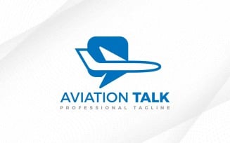 Aviation Talk Logo Air Plane Podcast Logo Design