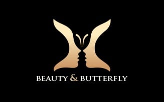 Beauty with Butterfly Logo Design Spa Aesthetics Logo