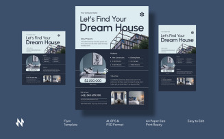 Blue Minimal Real Estate Flyer Template
