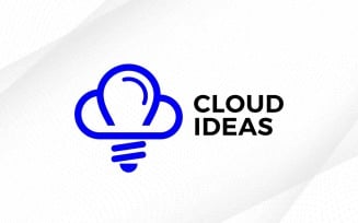 Cloud Ideas Logo Design Creative Bulb with Cloud Logo