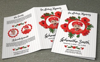 Floral Child Funeral Program Template