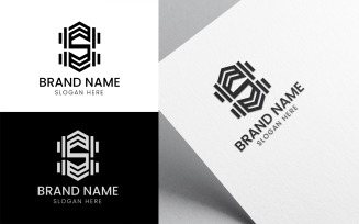 Letter S dumbell fitness logo-995