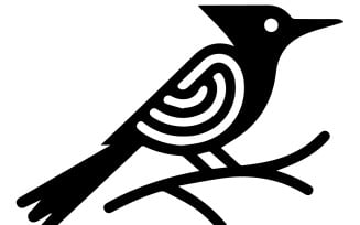 Bower bird silhouette art illustration