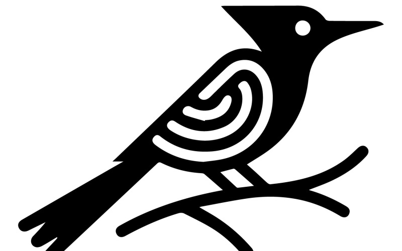 Bower bird silhouette art illustration Illustration