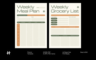 Modern Meal Planning Set Template
