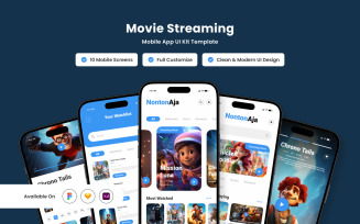 NontonAja – Movie Streaming Mobile App UI Design Template