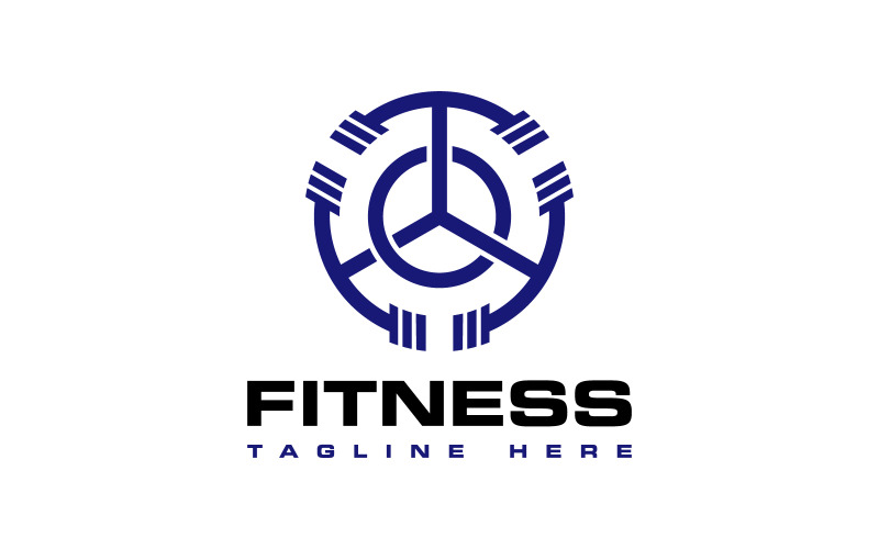Triple Fitness Equipment Logo Design Barbell Logo Logo Template