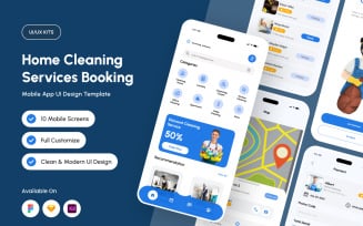Cleanshi - Home Cleaning Services Booking Mobile App Design Template