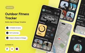 Fitora - Outdoor Fitness Tracker App Design Template