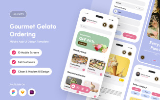 Gelovia - Gourmet Gelato Ordering App Design Template