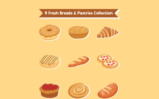 9 Fresh Breads & Pastries Collection