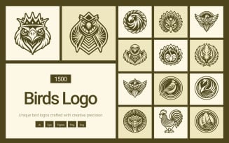 Modern Birds Logo Art Set