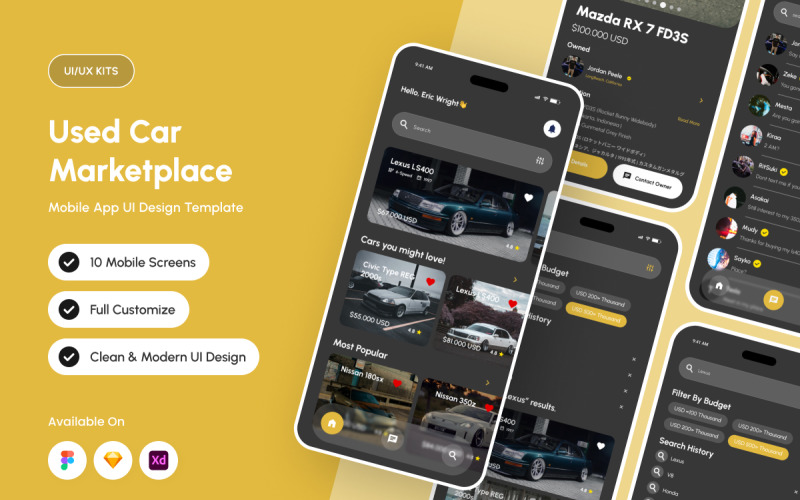 Otozen – Minimalist Car Marketplace UI Kit UI Element