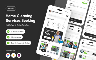 Reviro - Home Cleaning Services Booking Mobile App Design Template