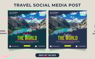 Travel agency and Trip planner social media post template
