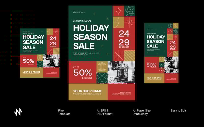 Editable Christmas Sale Flyer Corporate Identity
