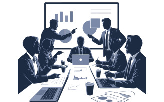 Modern Business Illustration Vector Teamwork