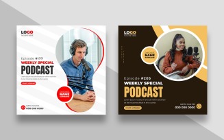 Podcast Live Talk Show Social Media Post Ver-1