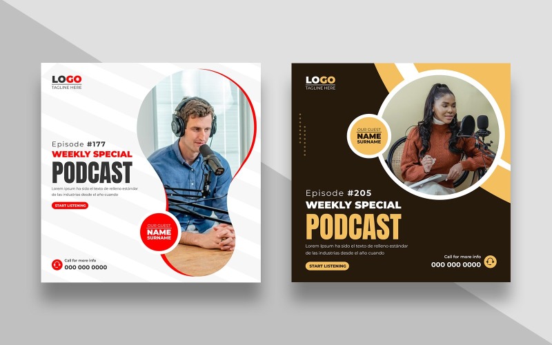 Podcast Live Talk Show Social Media Post Ver-1