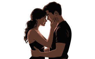 Romantic Couple Vector Illustration art