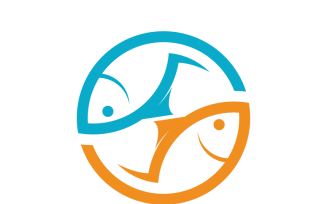 Two Fish in Circle Logo Template