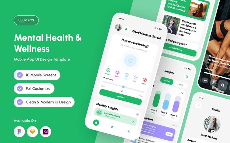 Vibe – Mindful Self-Care App UI Kit UI Element