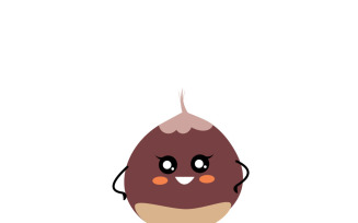 Adorable Cartoon Chestnut Character Paper Cut-Out Style