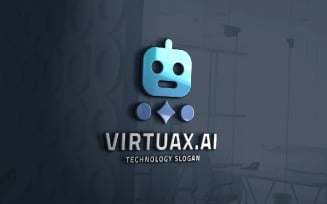 AI Robot Head Professional Logo