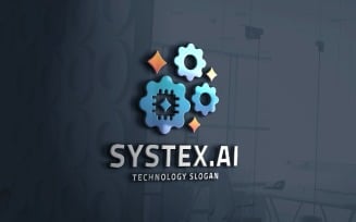 AI System Gears Professional Logo