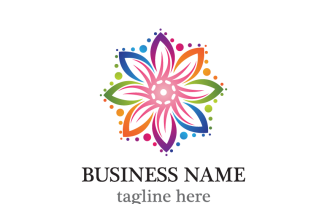 Colorful Flowers Logo Template