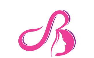 Letter B and Woman Face Logo Template