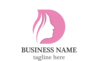 Letter D and Woman Face Logo Template