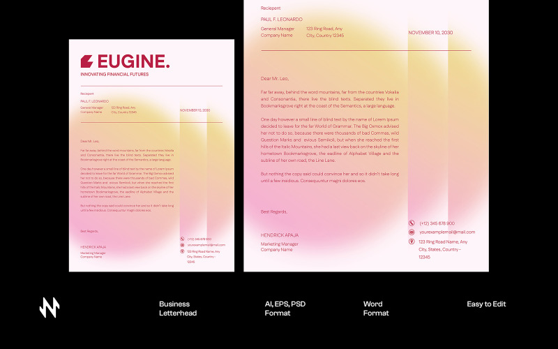Modern Gradient Letterhead Corporate Identity