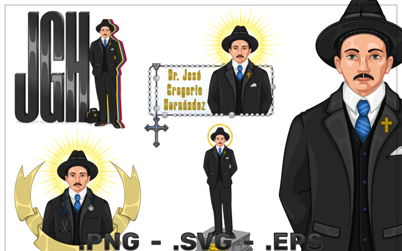 Venezuelan doctor and Catholic saint Vector Graphic