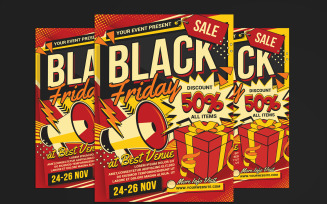 Black Friday Sale Flyer Poster Template Promotion