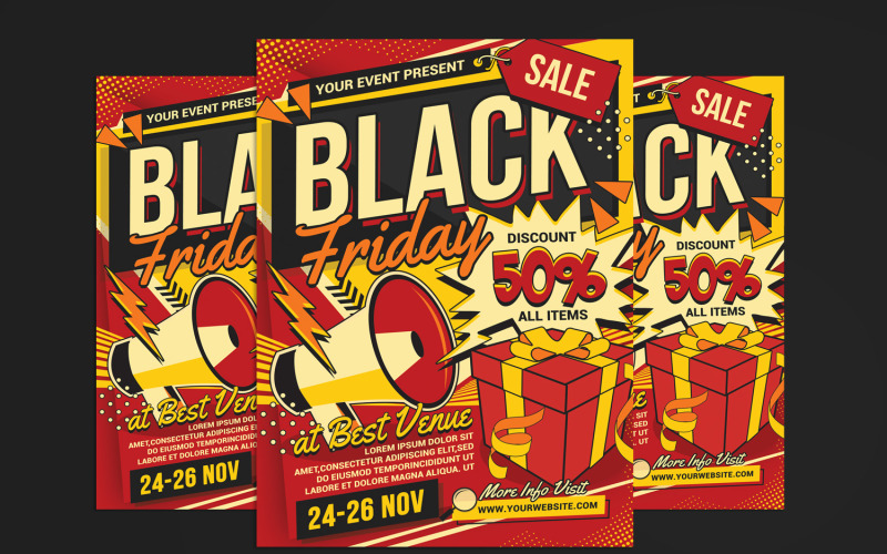 Black Friday Sale Flyer Poster Template Promotion Corporate Identity