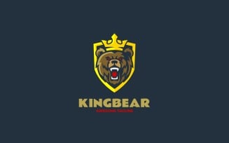 Esports King Bear Logo Design