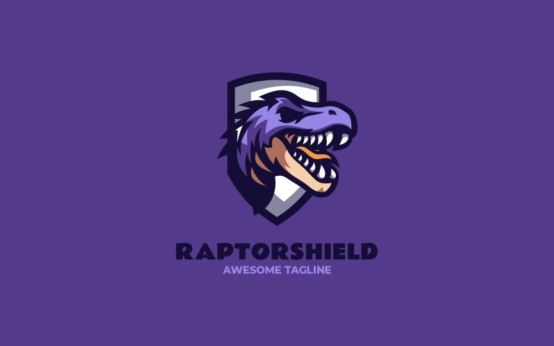 Mascot Raptor Shield Logo Design Logo Template