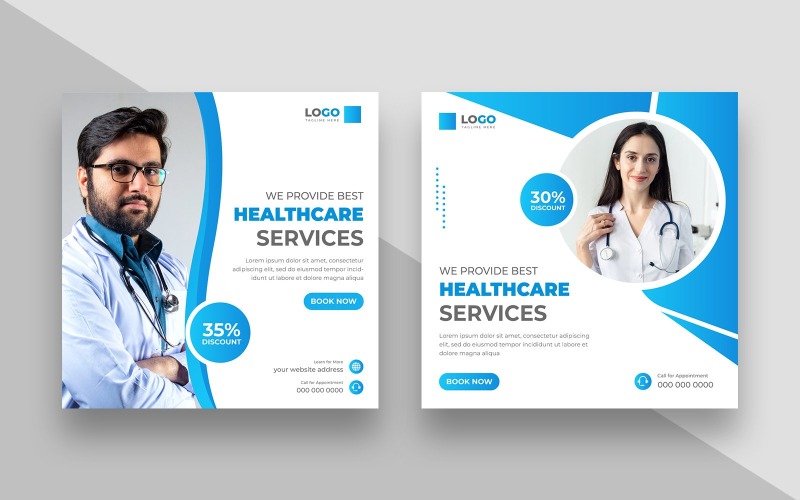 Medical and Healthcare social media post Ver-7 Social Media