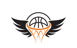 Basketball and Wing Logo Template