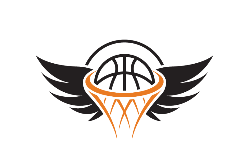 Basketball and Wing Logo Template