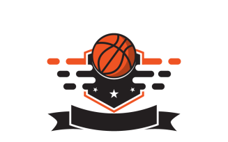 Basketball Emblem Logo Template
