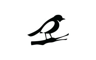 Bird logo on the silhouette branch vector design V1