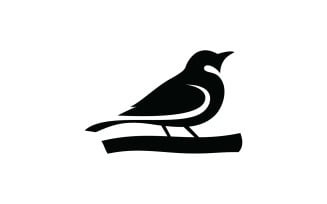 Bird logo on the silhouette branch vector design V2