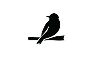 Bird logo on the silhouette branch vector design V3